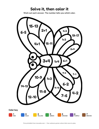 butterfly colour by numbers printable