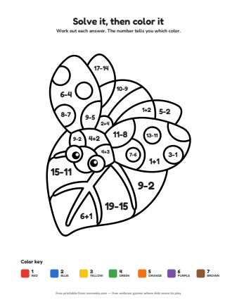 ladybug colour by numbers printable